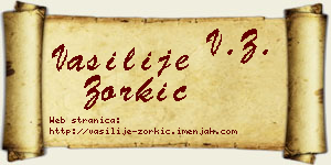 Vasilije Zorkić vizit kartica